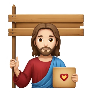 Jésus avec une pancarte dans ses mains dans ses mains sticker
