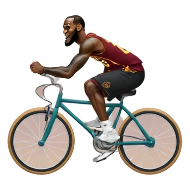 lebron james on a bicycle sticker