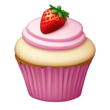 Cupcake with a Cat’s head and strawberry slice  sticker