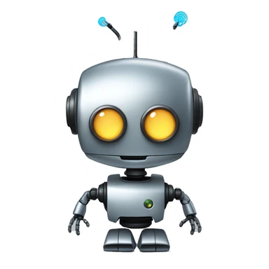 robot with an antenna on its head sticker