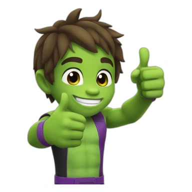 beast boy happy doing thumbs up sticker