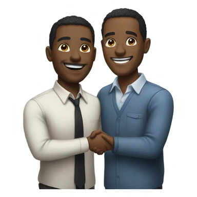Two black guys shaking hands sticker