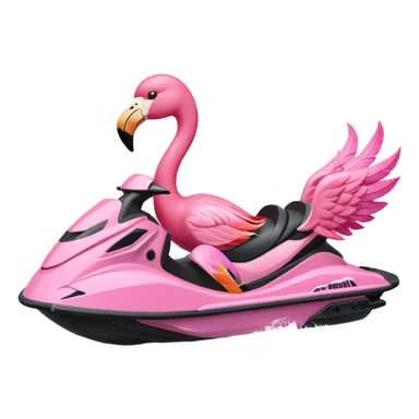 Flamingo riding a jetski sticker