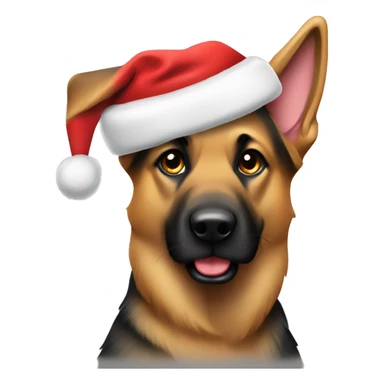 German Shepard wearing Santa hat  sticker