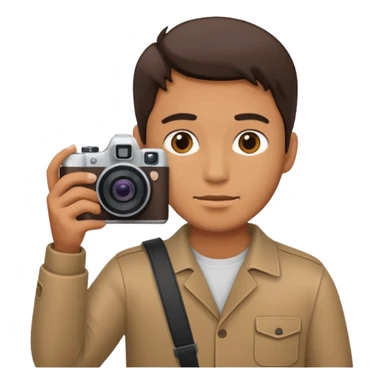 man facing away holding a camera sticker