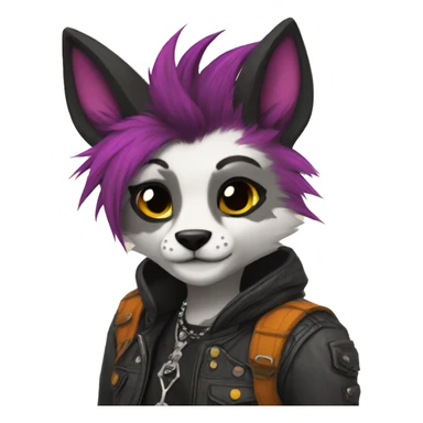 Punk Anthro Fursona sticker