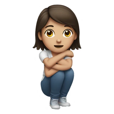 Brunette girl with her elbow hurting sticker