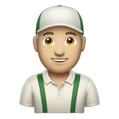 pale balding dad golfer with dark hair sticker