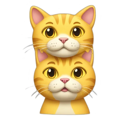 yellow cat with two head sticker
