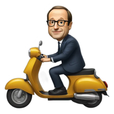 hollande françois en scooter sticker