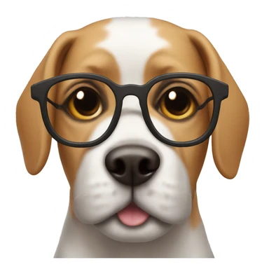 dog wearing glasses sticker