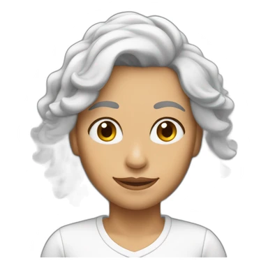 Mujer de 52 años con el pelo blanco sticker