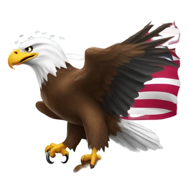 Bald eagle with cigar and American flag patriotic sticker