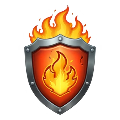 burning shield sticker