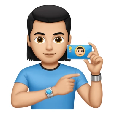 driving license with the photo of ipretty bratz emoji of salman khan wearing a black tee, silver- blue bracelet, black hair sticker