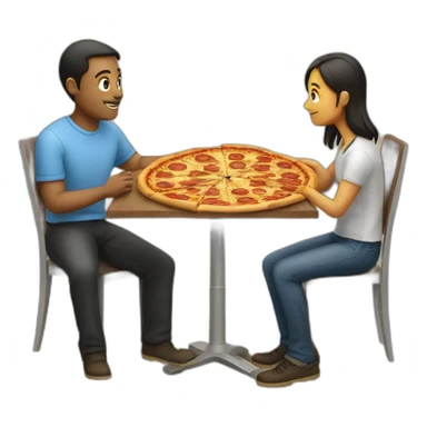 two pizza sitting at the table and speaking  sticker