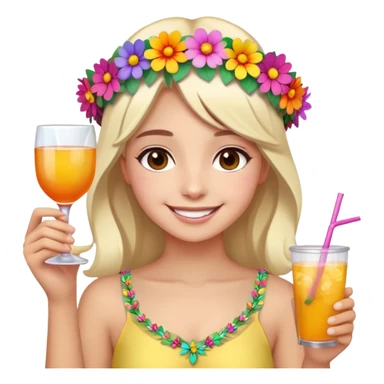 Girl partying at festival sticker