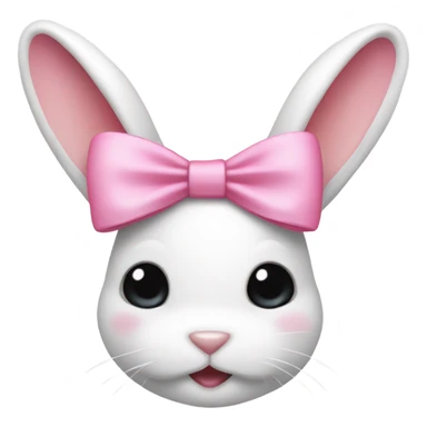 coquette pink bow on a white bunny  sticker
