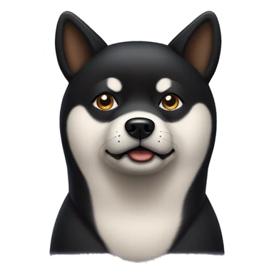 black shiba inu dog looking worried sticker