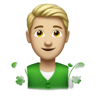 white man with four leaf clover sticker