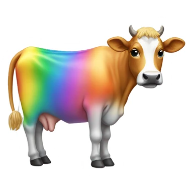 Rainbow cow sticker