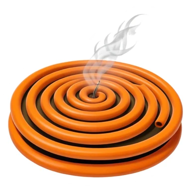 a burning mosquito coil spinning in the place of a selling fan. sticker