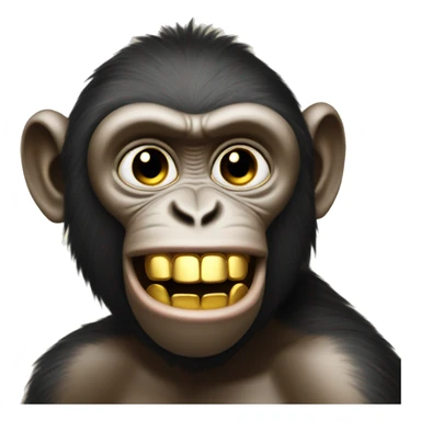 monkey with a gold teeth sticker