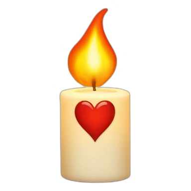 Heart-shaped flame on a candle sticker