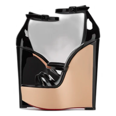 Platform wedges black louboutin sandal sticker