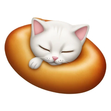 A cat sleeping on a sausage sticker