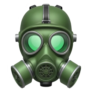 A gas mask. Cartoon style. The green filters.  sticker