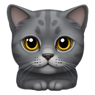 Gato Scottish fold gris oscuro con orejas dobladas sticker