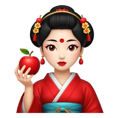geisha god with an apple sticker