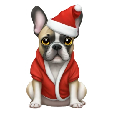 French bulldog wearing christmas onesie￼   sticker