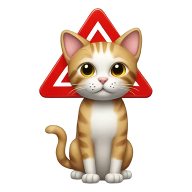 Cat with a stop sign sticker