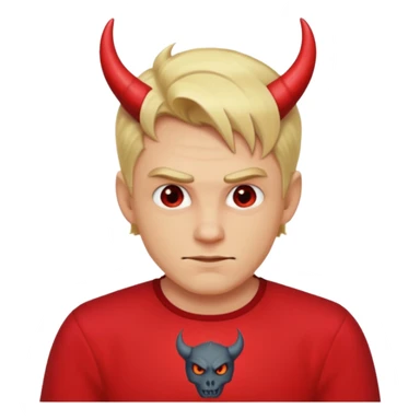 blonde man devil with shirt sticker
