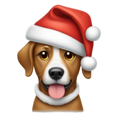 Dog wearing Santa hat sticker