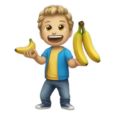 Singe qui mange une banane sticker
