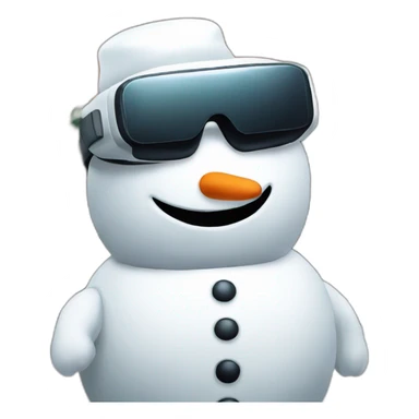 full body christmas snowman in vr headset sticker