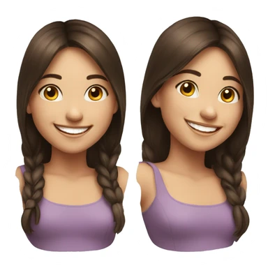 joyful brunette girl with smile realistic  sticker