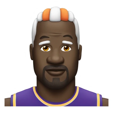 Shaquille O’Neal with a wig sticker