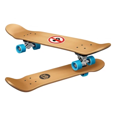 Skateboard with a cancel symbol on top like no smoking  sticker