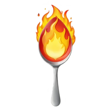 una cuchara grande con fuego sticker