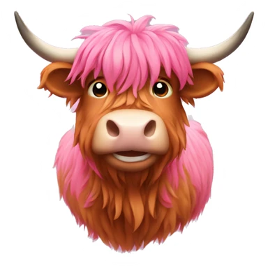 Pink highland cow sticker