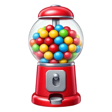 Red Bubblegum machine with multicolored gumballs sticker