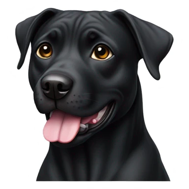 Realistic black staffy/labrador dog sticker