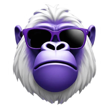 purple gorilla crown sunglasses sticker