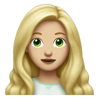 woman with long blonde hair and oval face green eyes sticker