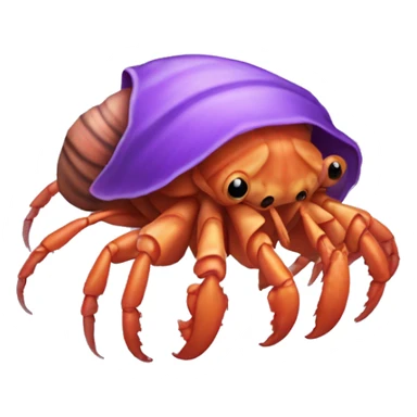 Purple orange smiling hermit crab less leggu sticker