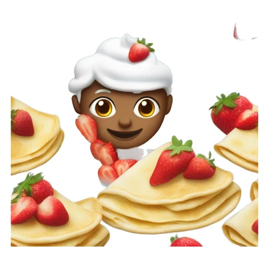 crepes with strawberries and whipped cream sticker